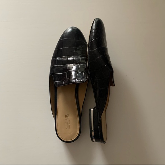 Michael Kors | Black leather flats | Reptile print | Size 10 - Picture 4 of 7